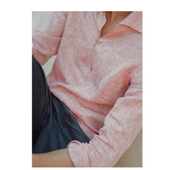 RIPA RIPA Capri Linen Shirt Men Pink Size M - Picture 3 of 11